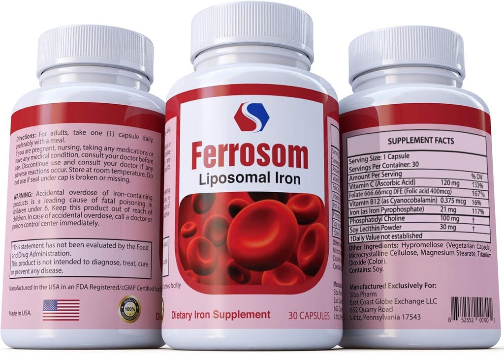 Suppléments de fer liposomiques par Siba Pharm.