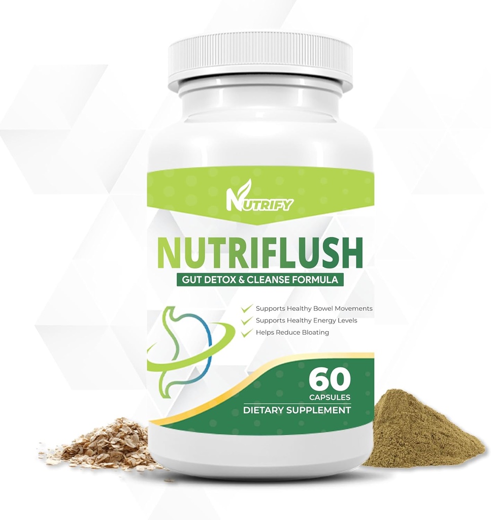 NutriFlush - Leistungsstarke Colon Support & Gut Cleanse Formel, hohe Absorption, GMO Free, Made in USA