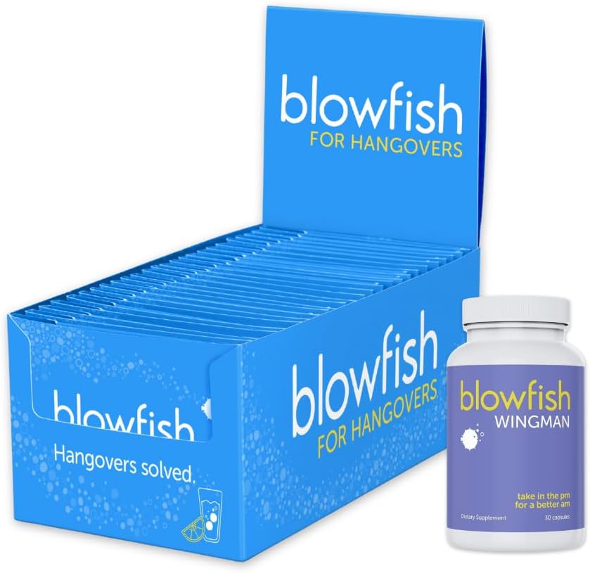 Blowfish Complete Recovery System: Morning Relief for Enhanced Recovery – 25 Single Dose Envelopes & 30 Pillen enthalten