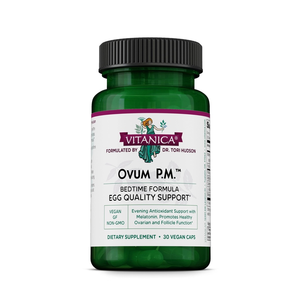 Vitanica Ovum P.M. - Egg Quality Support with Vitamin D3, Alpha Lipoic Acid & Melatonin - Works Best with Ovum A.M. - Kräuterernährungsergänzung für Frauengesundheit - Lady - 30 Vegan Caps
