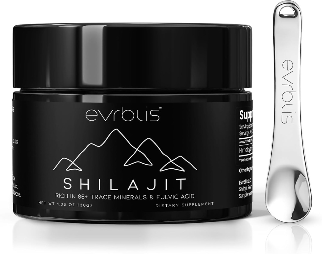 Pure Himalayan Organic Shilajit Resin, Max Potency Gold Grade Shilajit Ergänzung für Männer und Frauen natürliche Energie Boost & Immun Unterstützung mit 85+ Trace Minerals & Fulvic Säure (30 Gramm, 60 Servieren).