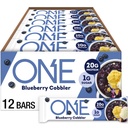ONE Protein Bars, Blueberry Cobbler, Gluten Free con 20g Protein e 1g Sugar, Pantry Staples, 2.12 oz (12 Conte)