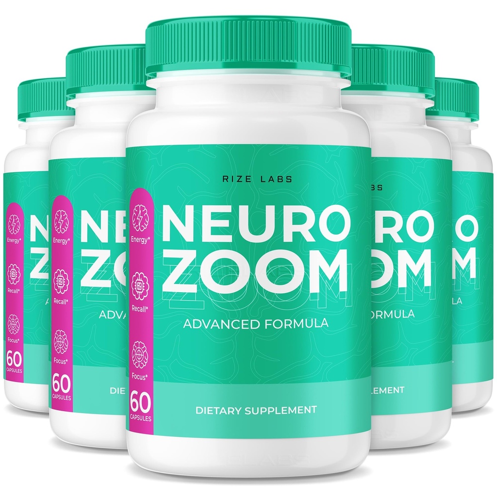 (5 Pack) Neuro Zoom Supplement, Neuro Zoom Organic Memory Supporting Formula, Neuro Zoom to Reduce The Negative Effects of Brain Fog, Neuro Zoom verwendet, um Speicher zu erhöhen, NeuroZoom Bewertungen (300 Kapseln)
