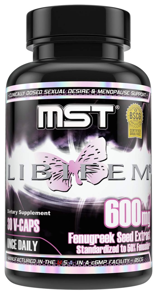 MST Libifem, Fenugreek Seed Extract Capsule, Boost Desire, Libido, Arousal e Satisfaction Plus Menopause Health Support, Supplemento per le donne, 30 Conte, BSCG Certified Drug Free.