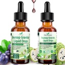 2 Confezione Soursop Bitters Liquid Organic Soursop Estratto Multivitamin Gocce w. Sea Moss, Seme di Uva, Elderberry, Olio di Soursop non raffinato per la pelle, Boost immunitario, Aiuti alla digestione