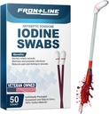 FrontLine Povidone Iodine Swabs, Antiseptic Swabsticks, Iodine Lösung, Reinigung Baumwollswab, Individuell Wrapped Medical Supplies, Wund Care, Erste Hilfe, Wund Cleaner, Box von 50