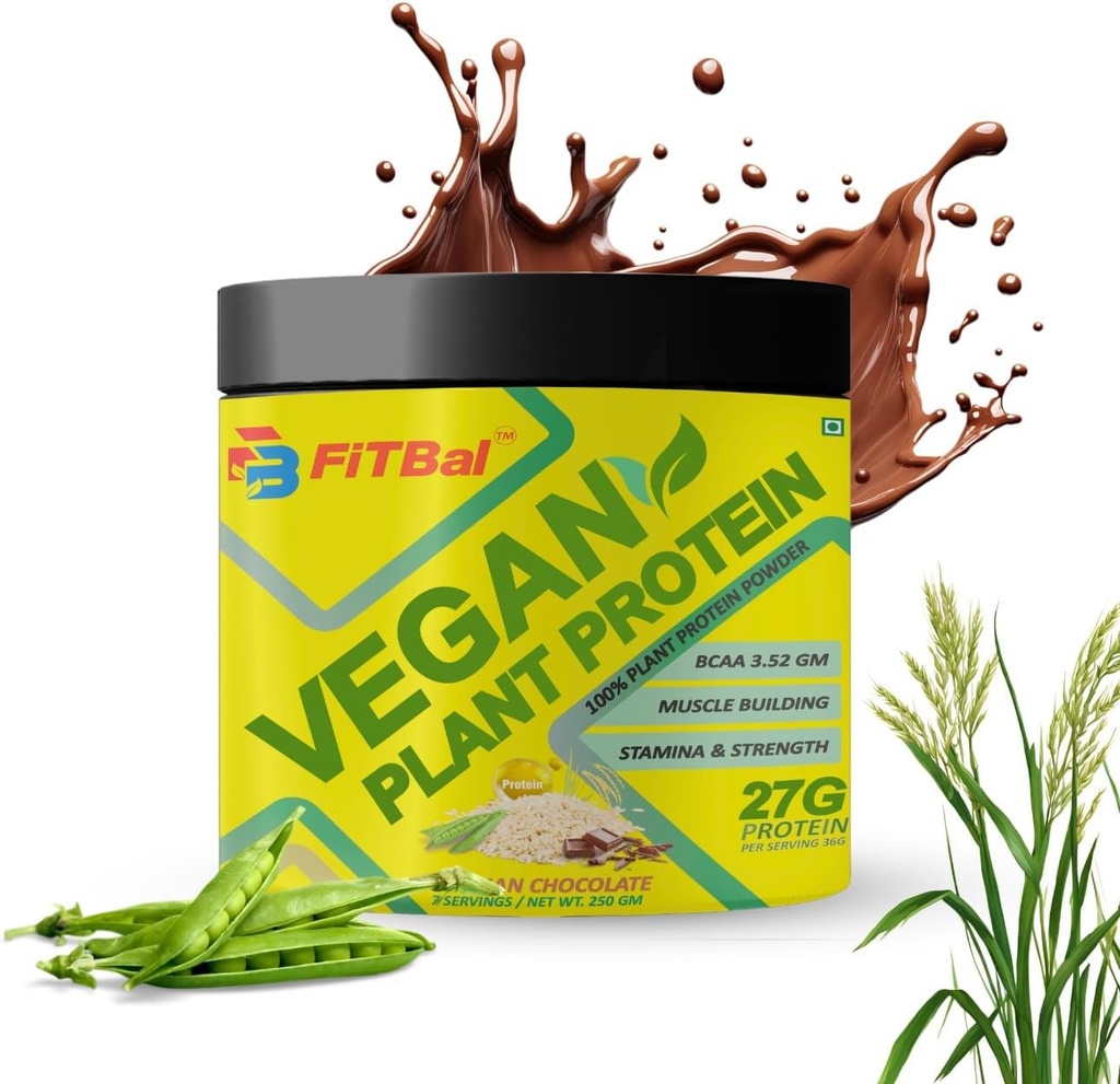 Protéines végétales en poudre de pois, de riz brun Protéines 250 grammes (7 portions) Quantité de portion-36 G 27 G Protéines par portion, Glutamine -4.35gm BCAA-3.53GM