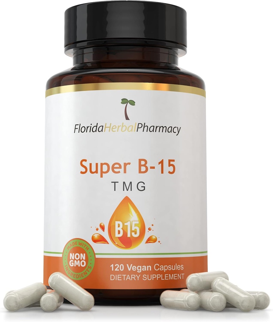 Florida Kräuter Apotheke, Super B-15 TMG (120 Kapseln) Pangamic Acid Pack von 1
