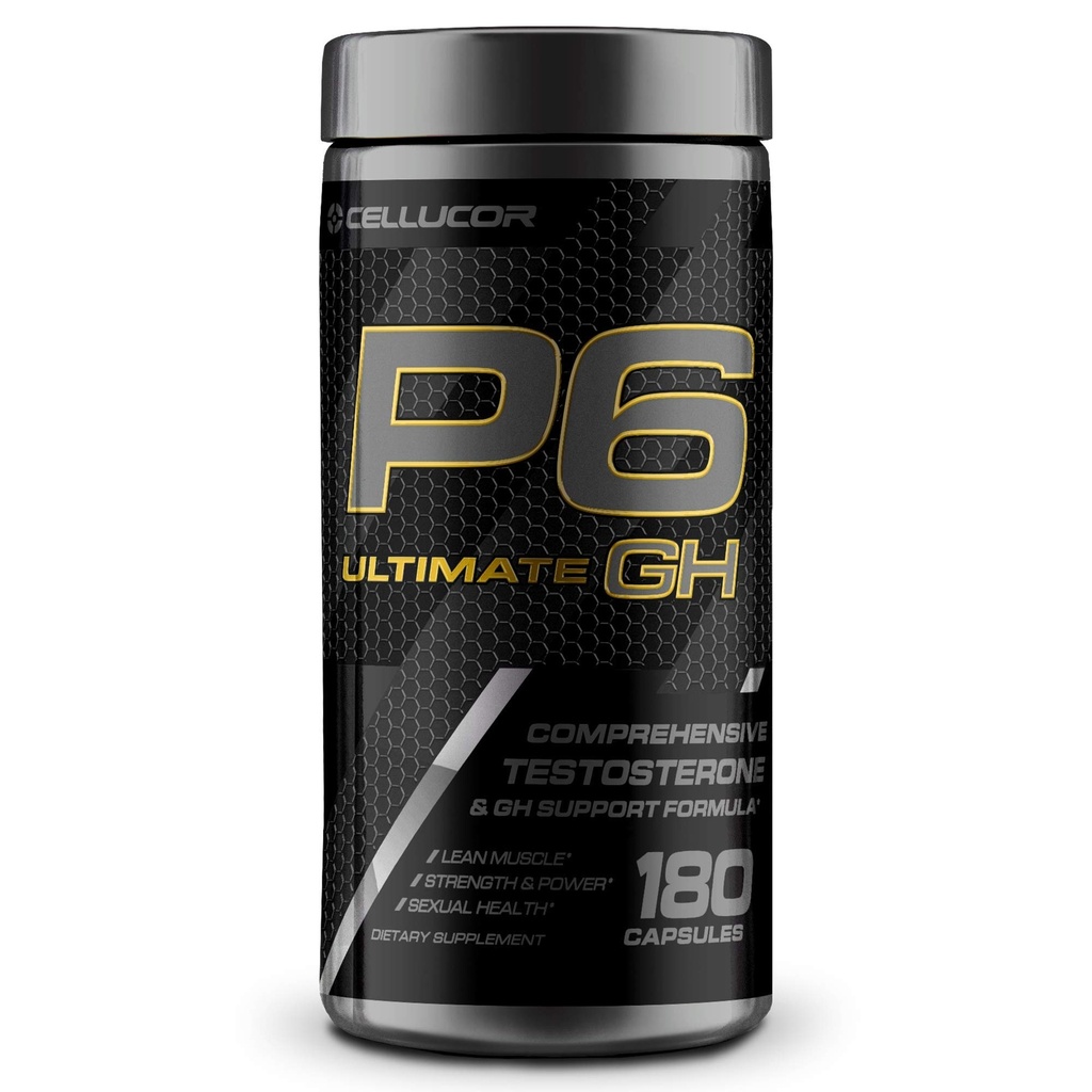Cellucor P6 Ultimate GH Test Booster per gli uomini, Pillole di sostegno dell'ormone della crescita per la sintesi proteica e il metabolismo grasso, 180 capsule