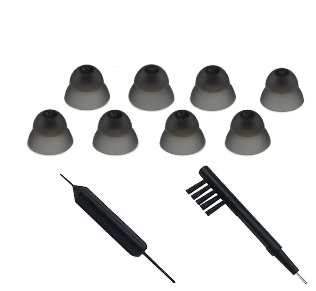 Hörgerät Ohr Dome Reinigungswerkzeuge Hörgerät Schließen Dome für Resound Sure Fit Style RIC RITE und Open Fit BTE Hörgerät mit Bürstenreiniger (S Size 8PCS)