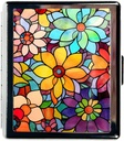 Organizzatore di Pillole di viaggio Piccolo caso di pillola per Purse Essentials 7 giorni Cute Pill Box con specchio Portatile Pill Box per Pocket o Purse Pill Containe Regali di viaggio (Fiori di vetro conservati)