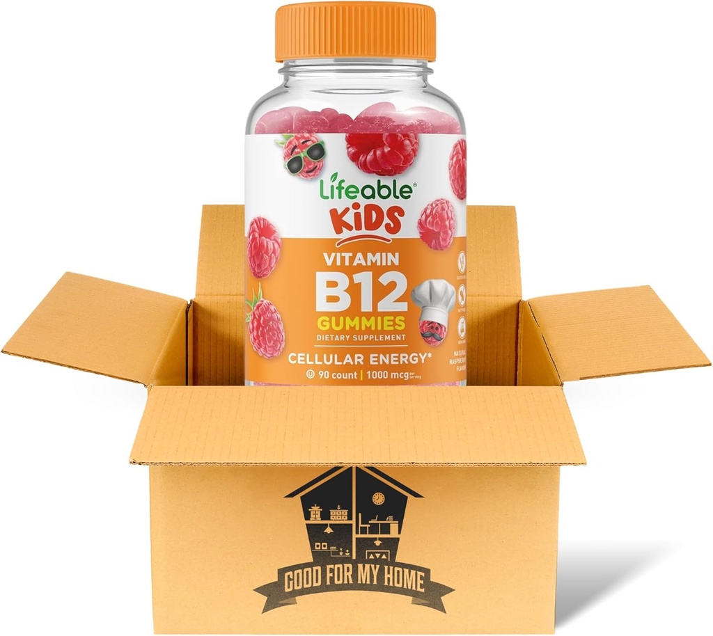 Vitamin B12 Gummibundle. Inklusive einer Flasche 90 ct Lebendige Kinder Vitamin B12 Gummi. Nahrungsergänzungsmittel, Glutenfrei, Non Gmo und Kaubare B12 Vitamine Gummi. Kommt mit einer guten für meine Home Box!