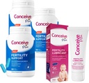 CONCEIVE PLUS Mens Fertility Bundle | 3 Monate Versorgung Fertilität Vitamin Ergänzungen für Männer 3 x 60 Graf und Fruchtbarkeit Lubricant 2.5 Unnce