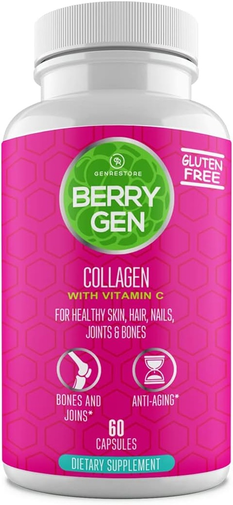 Integratore con Vitamina C, Biotina e Acido Ialuronico - 60 Capsule - Formula Naturale - Supporta Giunti, Capelli, Pelle e Unghie - Realizzati negli Stati Uniti