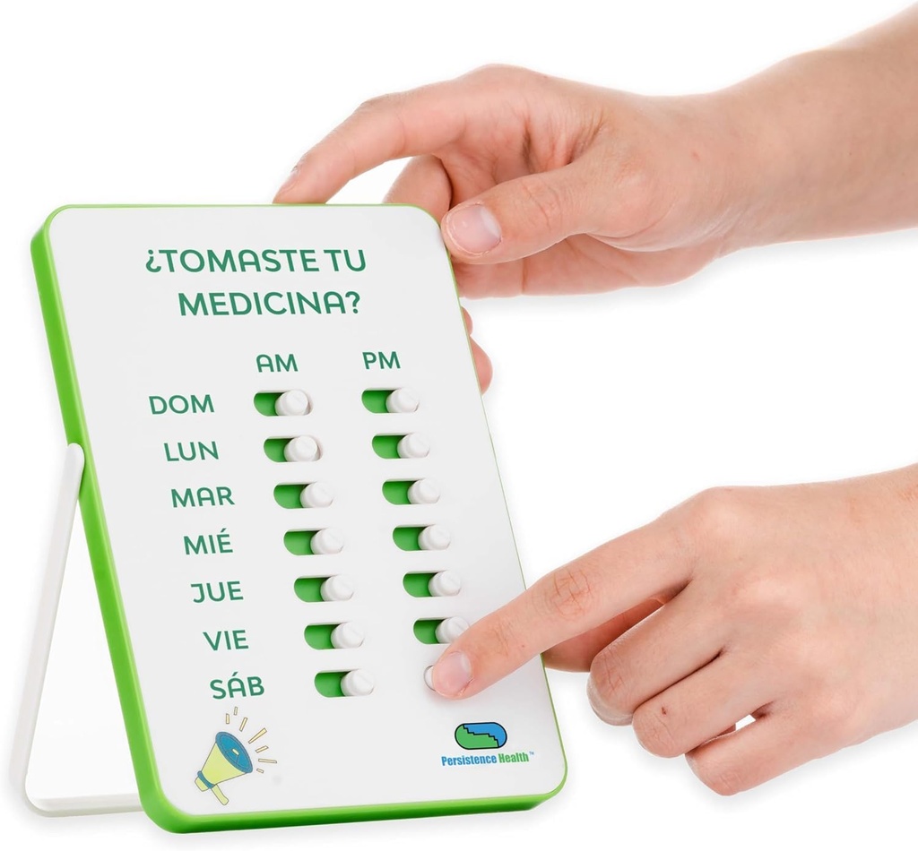 Medication Tracker & Pill Reminder | Visual Reminder Alarm | 7 Day AM Medication Reminder | Take and Slide | No More Second-guessing or Double-dosing | Perfect for The Elderly (Two Column Spanish)