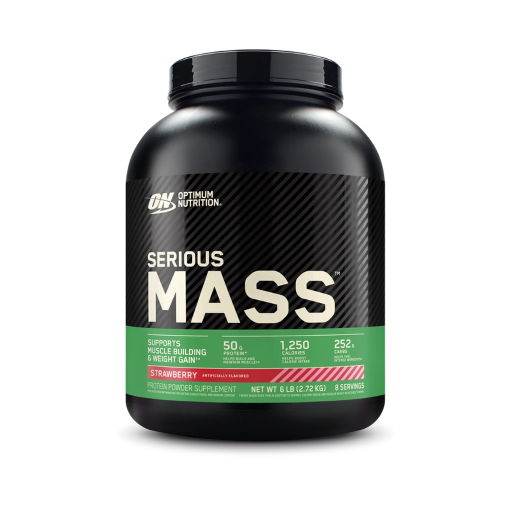 Optimum Nutrition Serious Maß, Weight Gainer Protein Powder, Masse Gainer, Vitamin C und Zink für Immununterstützung, Kreatin, Erdbeere, 6 Pfund (Packaging May Vary)
