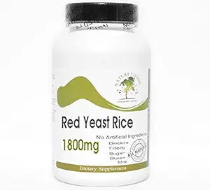 Rote Hefe Reis 1800mg ~ 180 Kapseln - Keine Zusatzstoffe ~ Naturetition Supplements