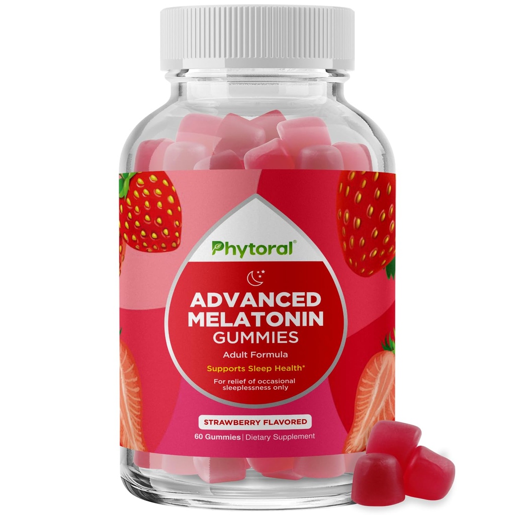 Melatonin Gummy Vitamine Schlaf-Ergänzung - Natürliche Erwachsene Melatonin Gummis 5mg Tiefen Schlaf-Ergänzung - 5mg Mood-Unterstützung Restful Gummis und Nacht Immunität