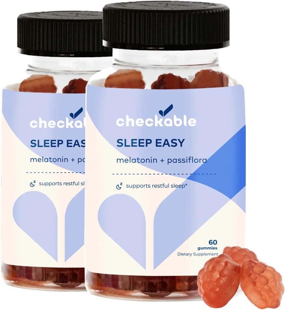 Gomma Melatonina Checkable® - 120 Conte - Melatonina, Passiflora e Vitamina B6 - Fee Gluten, Vegan e Non OGM