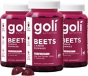 Goli complément nutritionnel, betteraves Cardio Gummy, 180 comte(3 paquet de 60), 100mg CoQ10 & extrait de racine de betterave - sans gluten, végétalien, non-OGM, et sans gélatine.