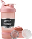 MiscelatoreBottle Shaker Bottiglia con organizzatore di pillole e stoccaggio per polvere di proteine, Classic V2 ProStak System, 22 once, Rosa Rosa