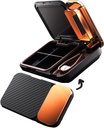MURRI&MURRDI Pill Organizer and Crusher, Portable Pill Splitter and Cutter, Medicine Case 4 Cellules Support pour distributeur de vitamines (D Black)