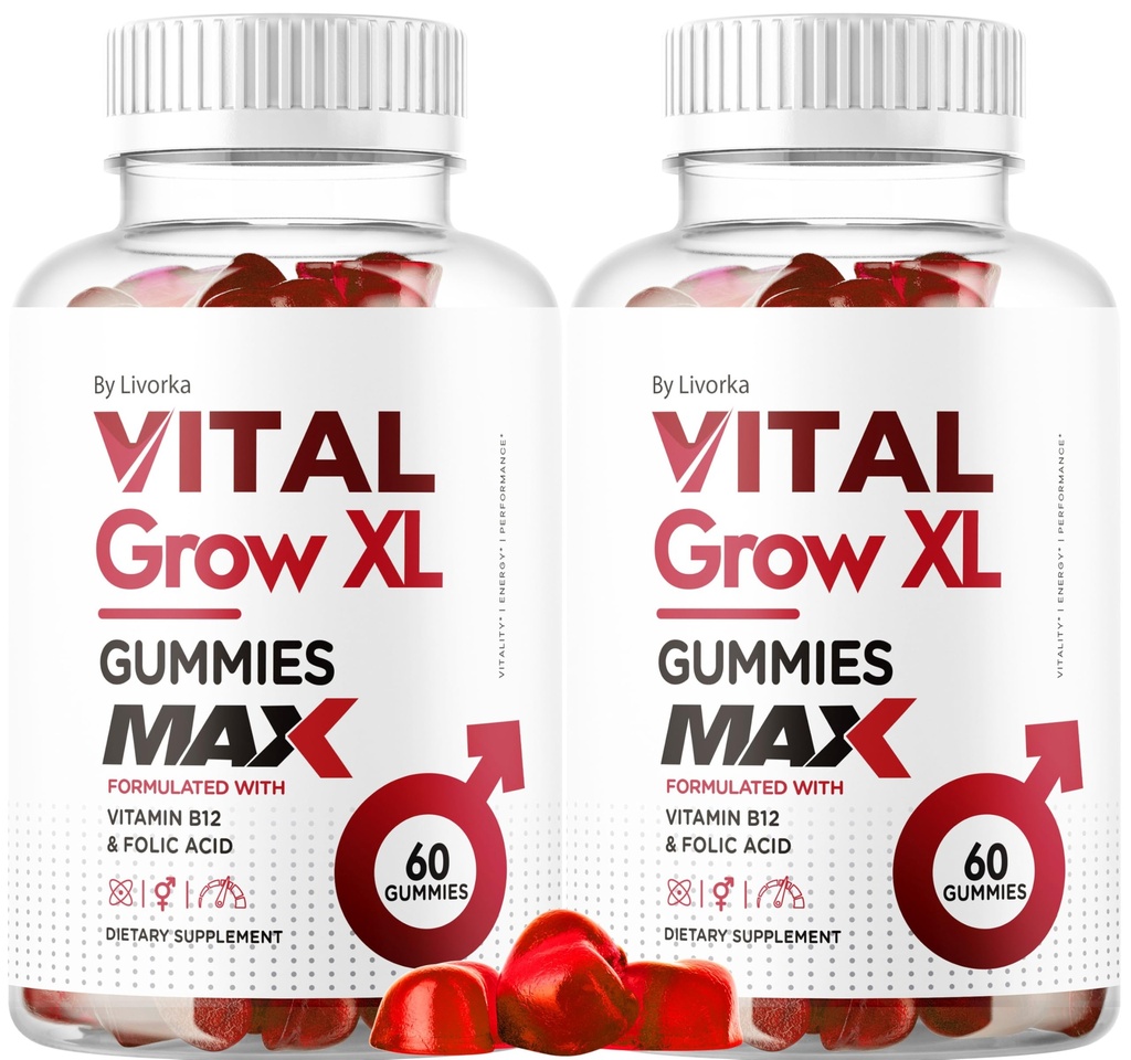 (2 Pack) Vital Grow XL Gommies Homme - Gommies de performance masculine 1050MG Vital GrowXL Blend, Vital Gommy Gommy Advanced Gomitas Formula, 120 Gommies pendant 2 mois