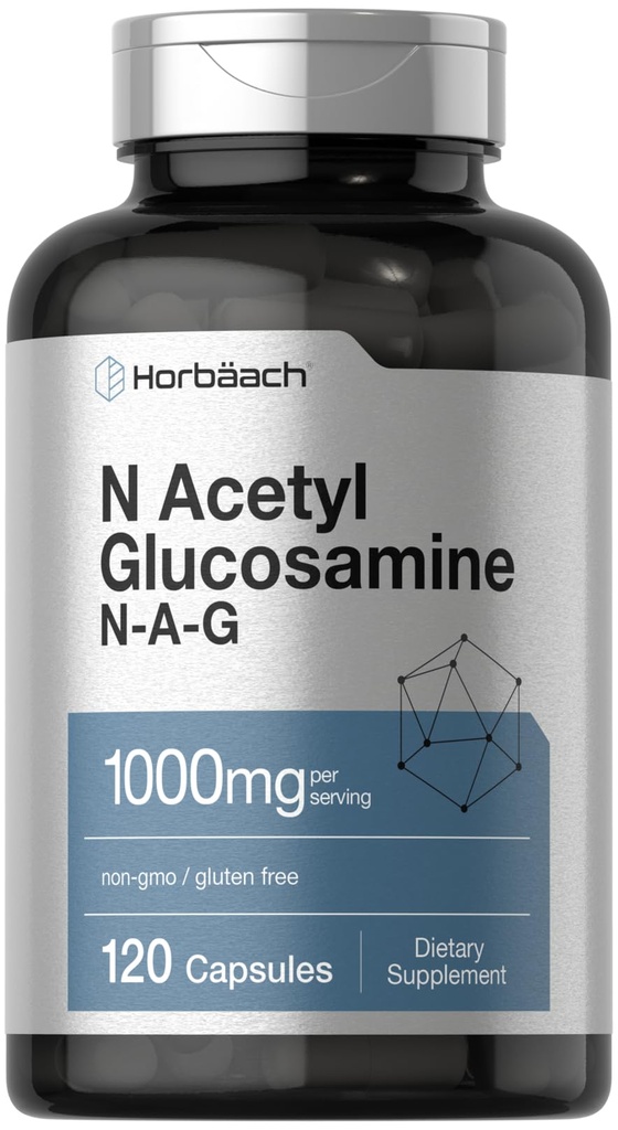 Horbaach N-Acetyl Glucosamin 1000 mg | 120 Kapseln | N-A-G Ergänzung Pillen | Non-GMO & Gluten Kostenlos