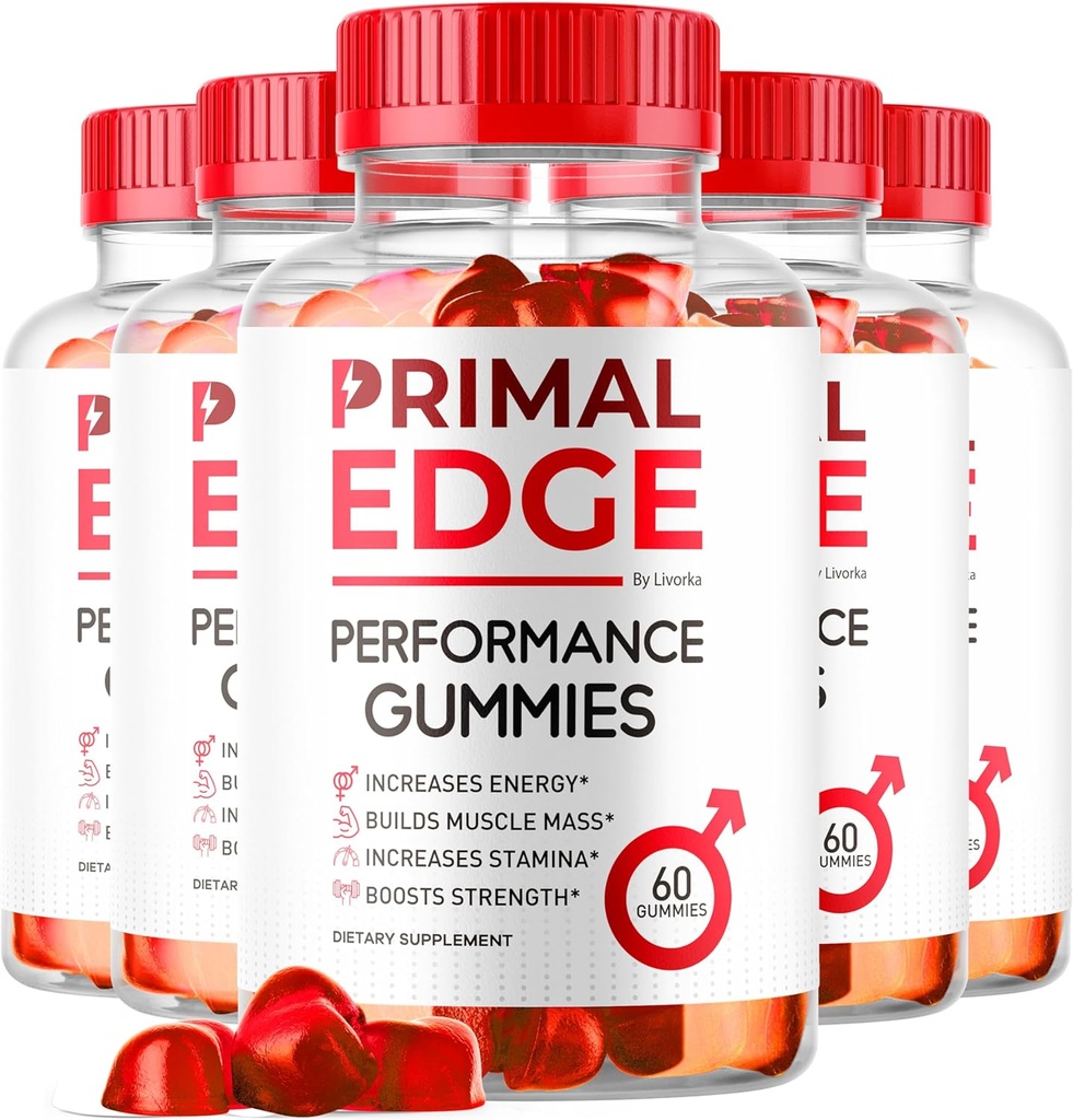 (5 Pack) Primal Edge Mens Gummies, Primal Edge, Primal Edge Gummies, Primal Edge Advanced Formula Gummies, Primal Edge Supplement Gummy, PrimalEdge Support Supplement Gummies, 300 Gummies per 5 Mesi
