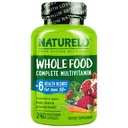 NATURELO Ganzes Lebensmittel Multivitamin für Herren 50+ - mit Vitaminen, Mineralien, Bio Kräuterextrakten - Vegan Vegetarier - für Energie, Gehirn, Herz und Augengesundheit - 240 Kapseln