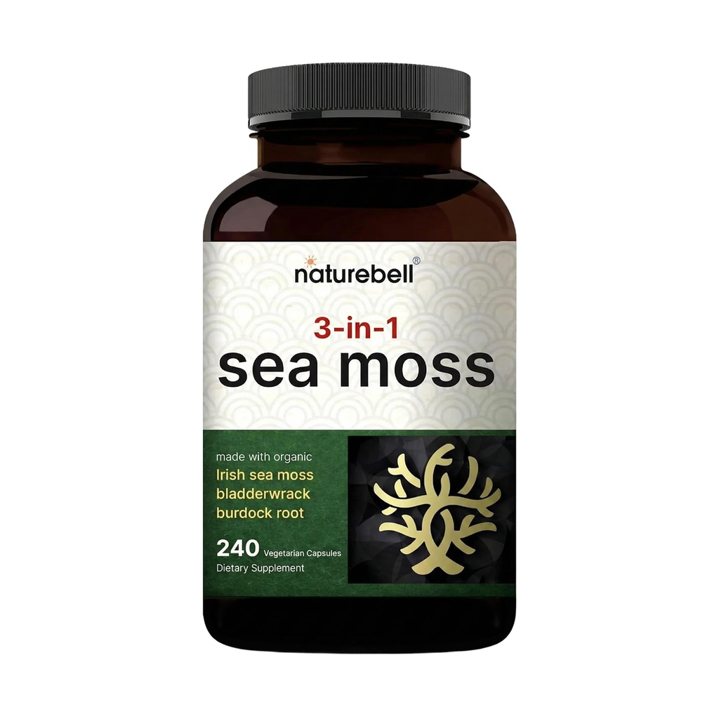 Capsule del mare irlandese, 3.000mg Per Serving, 240 Pillole Veggie | Realizzate con polvere cruda organica, Plus Bladderwrack & Burdock Root, Sea Vegeta Complex – Immune & Thyroid Superfood Support – Non OGM