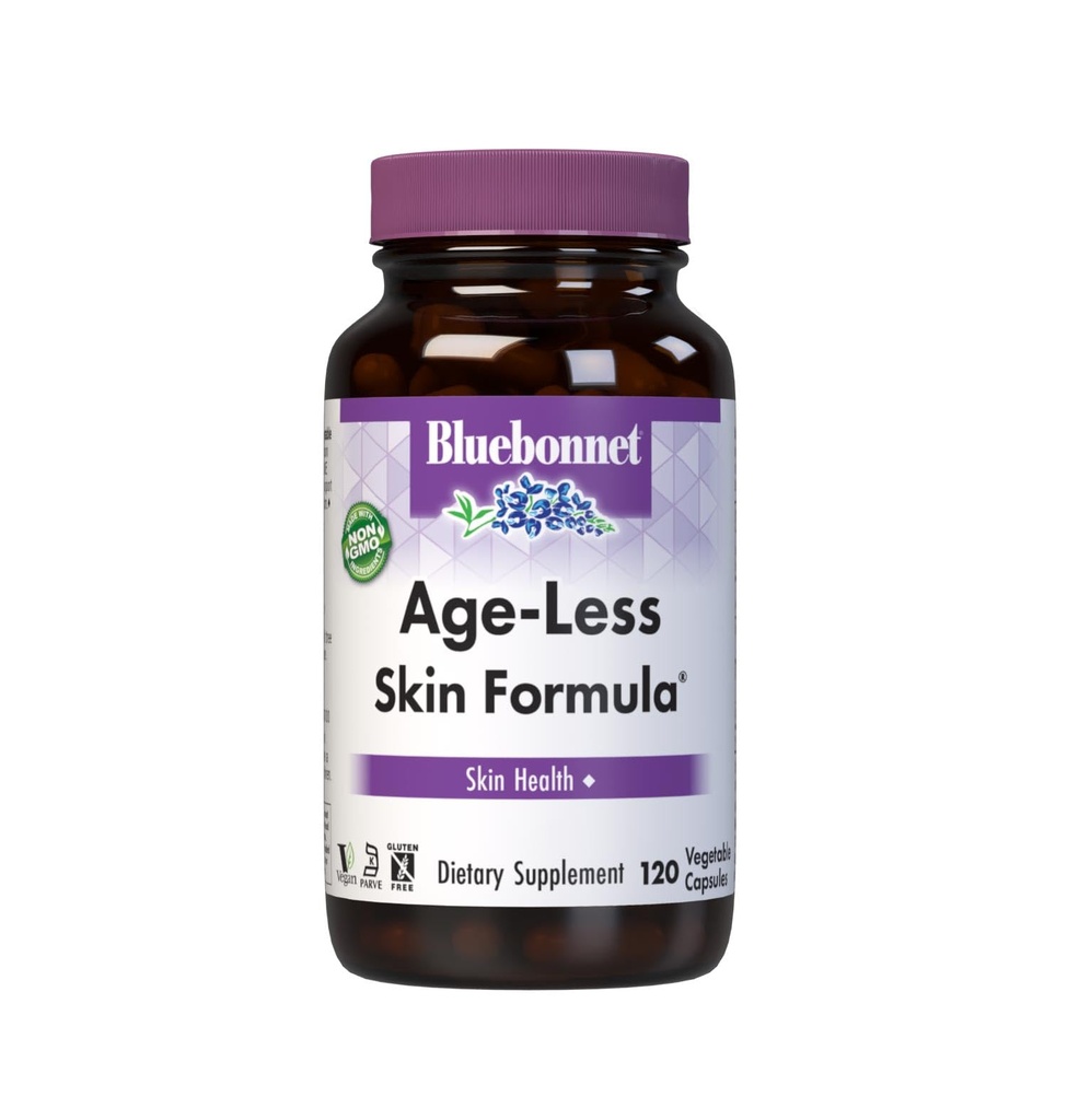 BlueBonnet Age-Less Skin Formula Capsules, Blanc, Légume, 120 Compte