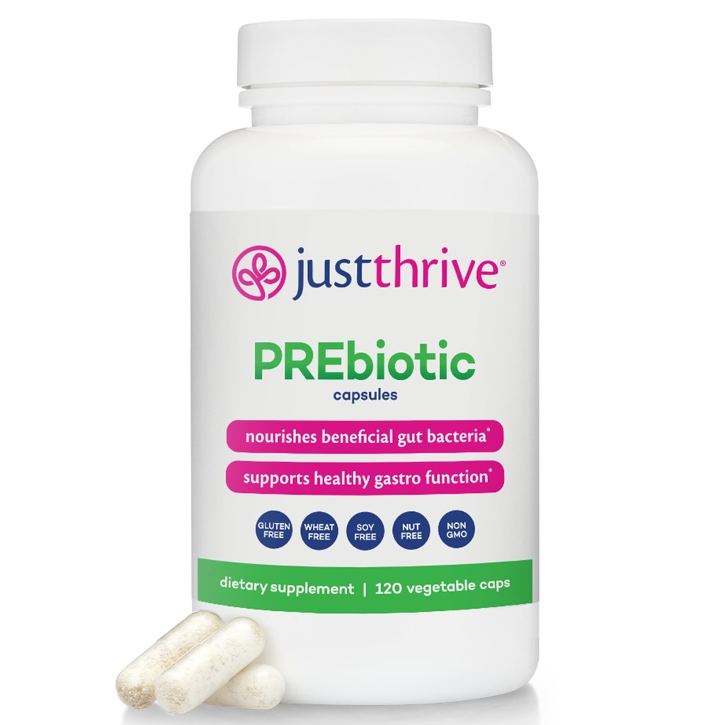 Just Thrive PREbiotische Kapseln - Präbiotische Mischung für Gut Gesundheit und Immununterstützung, 120 Caps