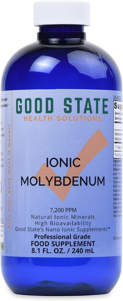 Good State Liquid Ionic Molybdän (96 Portionen bei 2 mg elementar, plus 2 mg Fulvosäure - 8 fl oz)