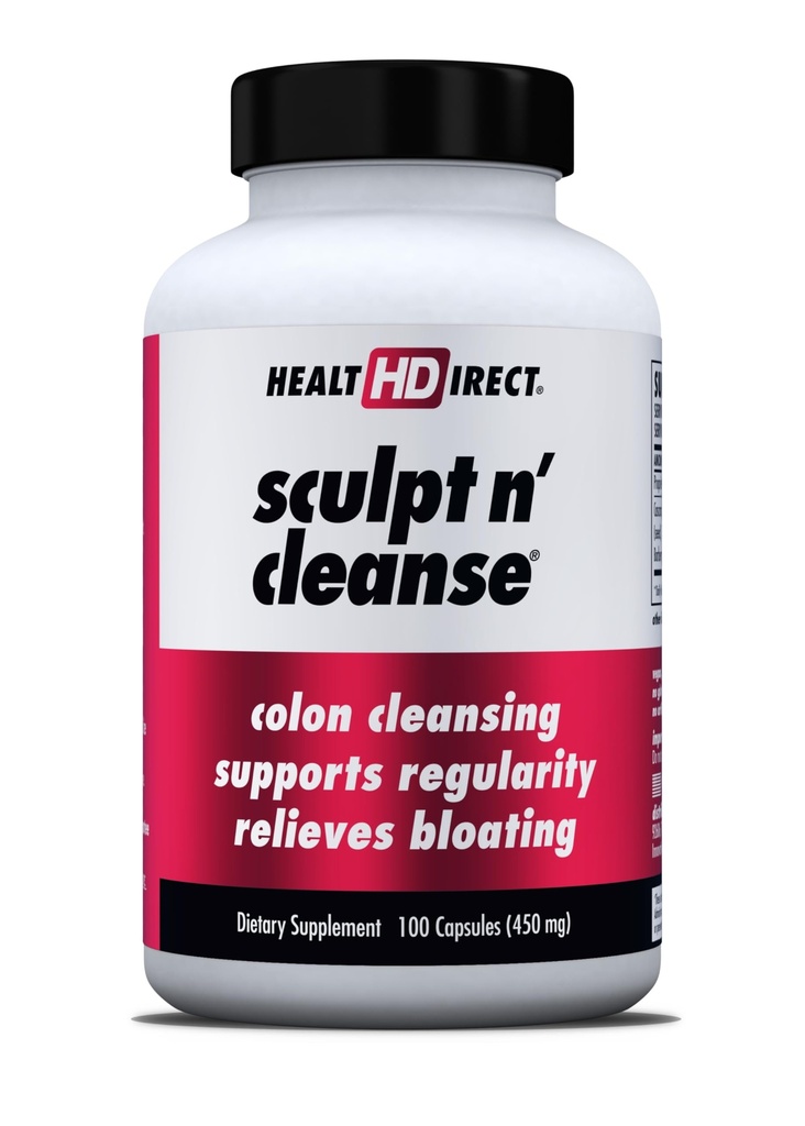 HEALTH DIRECT Sculpt n' Cleanse - Kräuter Colon Cleanse for Digestive Health & Regularity - Natural Detox & Gut Flush Supplement - 100 Veggie Kapseln