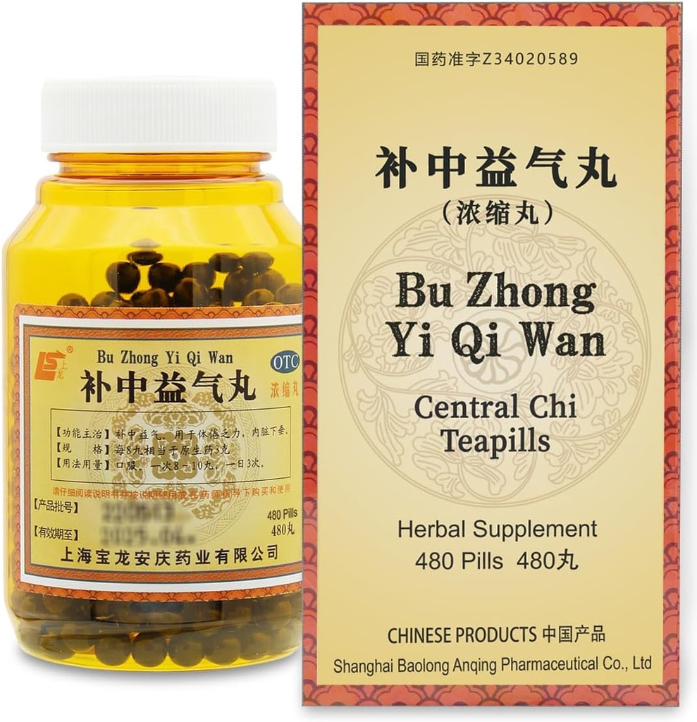 Bu Zhong Yi Qi Wan Kräuterergänzung Pillen 480 ct (60 Servierungen, Economy Size), Zentrale Chi Teapills, Unterstützt gesunde Spleen und Stomach