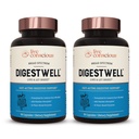 Live Conscient DigestWell Support Immédiate - Soutien Digestionnel à Action Rapide.Enzyme de spectre large, formule probiotique et à base de plantes - Diminue le gaz quotidien et le ballonnement - 90 Capsules (2-Pack)