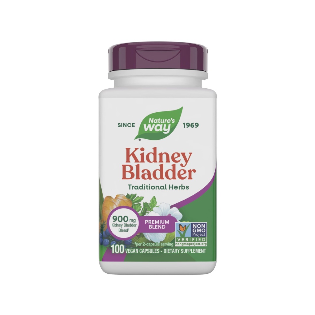 Nature's Way Kidney Bladder Premium Blend, Herbs Supplement, 900 mg pro 2-Capsule Serving, Non-GMO Project Verified, Vegan, 100 Kapseln (Packaging May Vary)