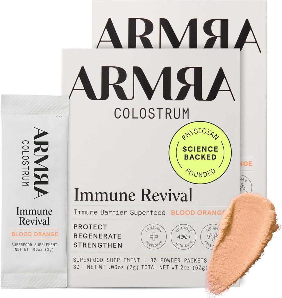 ARMRA ColostrumTM Pulver | Blut Orange | Gut Gesundheit & Bloating | Haut & Haar | Immunität | Keto, Gluten & Fat-Free | 60 Servicings