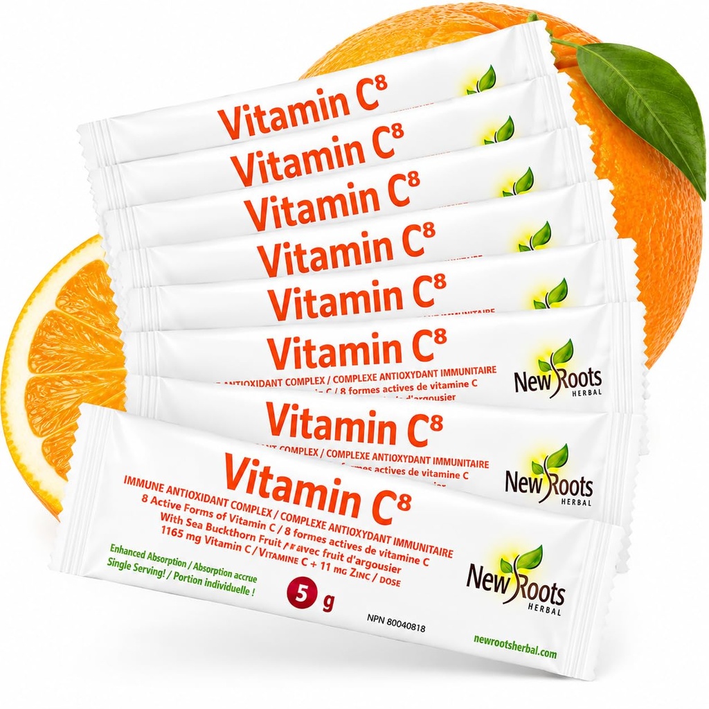 Vitamin C8 Pulver Immununterstützung (30 Sachets) Leckeres Getränk mit 8 verschiedenen Formen von Vitamin C, Elektrolyten, Bioflavonoide & Grüner Tee für maximale Absorption & Antioxidans Verteidigung