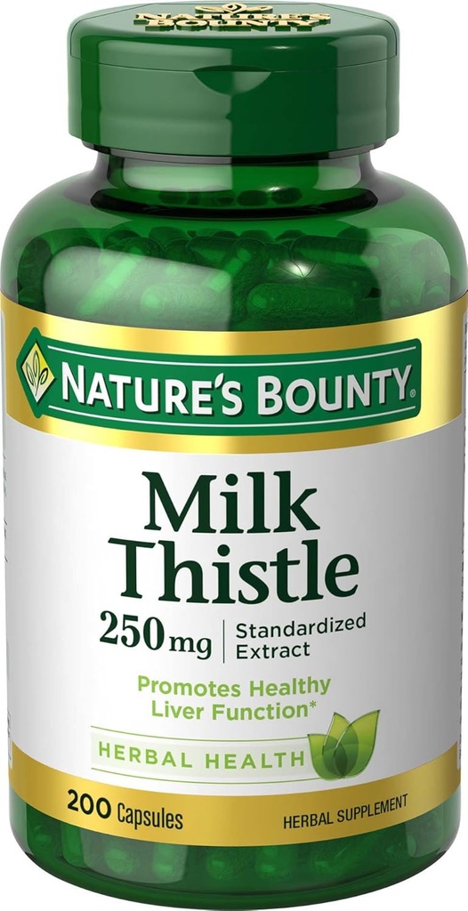 Natural's Bounty Milk Thistle 250mg Capsule - 200ct, 0.39 Bottiglia