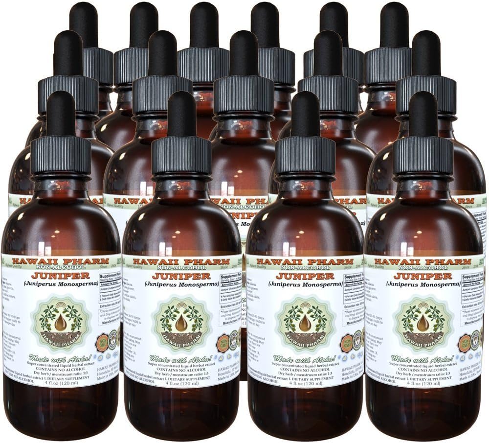 Juniper Alkoholfreie Flüssigextrakt, Bio Juniper (Juniperus Monosperma) Getrocknete Berry Glycerite Hawaii Pharm natürliche Kräuterergänzung 15x4 oz