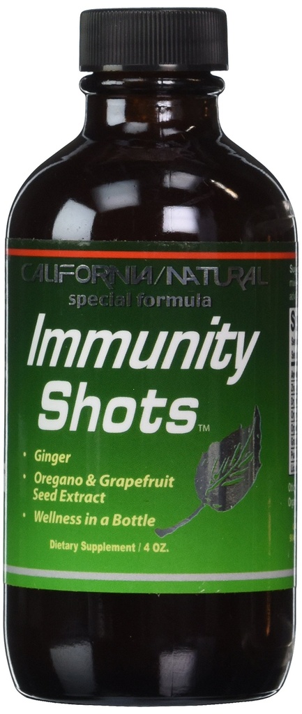 California Natural Immunity Shots 4oz Bottle Zinc, Organic Ginger Root, Oregano Oil - Potent & Pure Immunsystem Booster - Immunsystemunterstützung (Pack von 1)