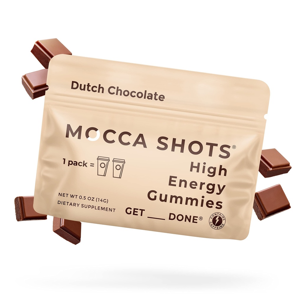 SGC Seattle Gummy Company Caffeine Energy Gummies 12-Pack, Dutch Chocolate Mocca Energy Chews, Nootropic, Vegan, Pflanzenbasiert, Glutenfrei, 200mg Koffein