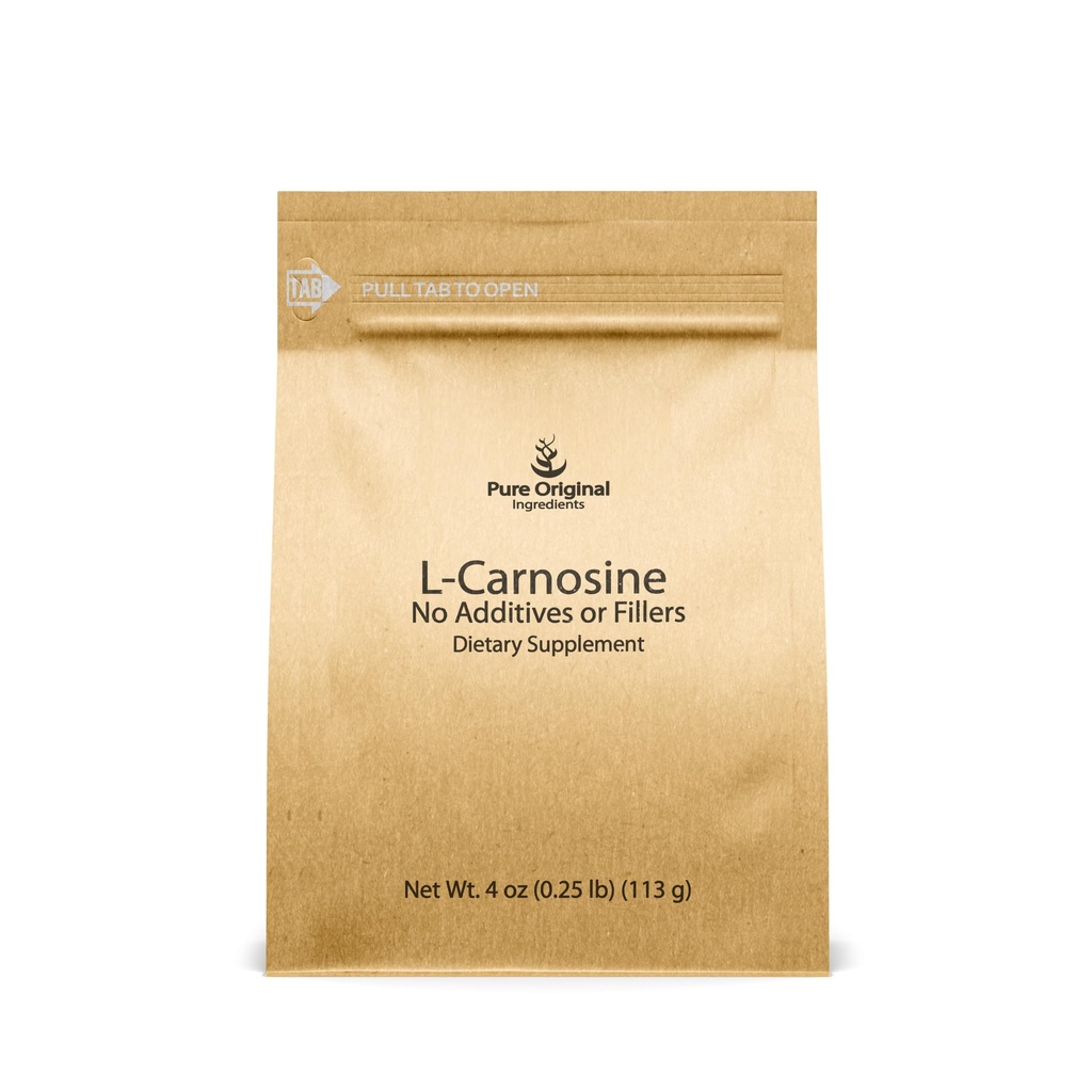 PURE ORIGINAL INGREDIENTS L-Carnosine Powder (4 oz), Dietary Supplement, Lab-Verified, No Additives or Fillers