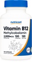 Nutricost Vitamin B12 (Methylcobalamin) 2000mcg, 120 Kapseln - Vegetarische Kapseln, Non-GMO, Gluten Free B12 Supplement