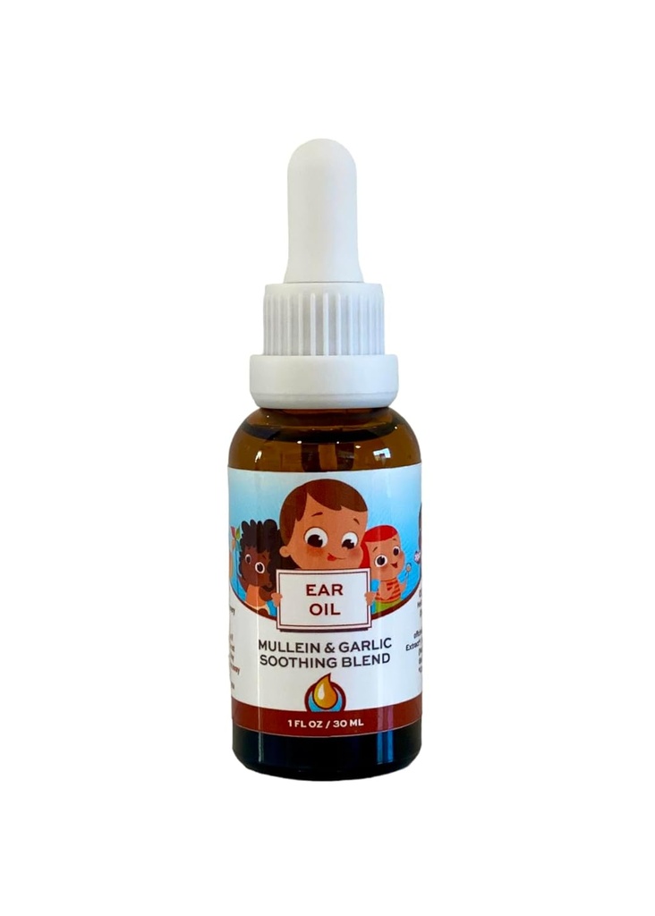 Huile d'oreille pour bébé à bout de punkine , Ail biologique, Mullein, Calendula gouttes d'oreilles sans danger pour les nourrissons (1 oz)