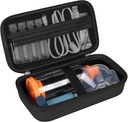 Hard Case per Asthma Inhaler, Handheld Spacer for Kids and Adults, Masks, Inhaler Holder Asma Travel Bag Carrying Organizer con Mesh Pocket fit Medication and Accessories, Nero