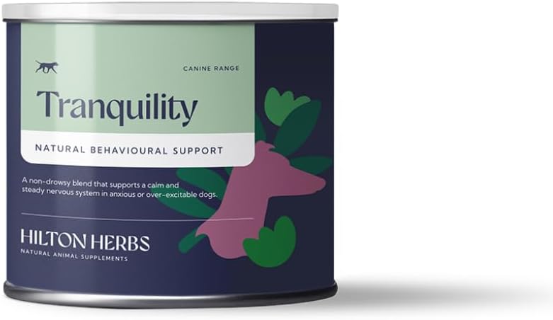 Hilton Herbs Canine Tranquility Supplement for Anxiety/Nerves/Stress in Dogs, 4.4 oz Tub
