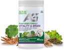 Vitalité et poudre de cerveau, mélange d'herbes synergiques, de la Mane du Lion, du Ginkgo et des légumes, formule à base de plantes, pas de remplissage, pas de sucre ajouté - 40 portions